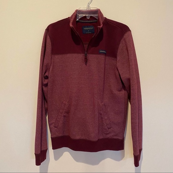 Aeropostale Mens Marled 1/4 Zip Fleece Jacket - Picture 1 of 5